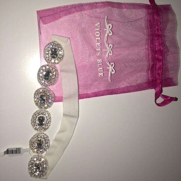 Violets Blue Accessories - Beaded White Headband